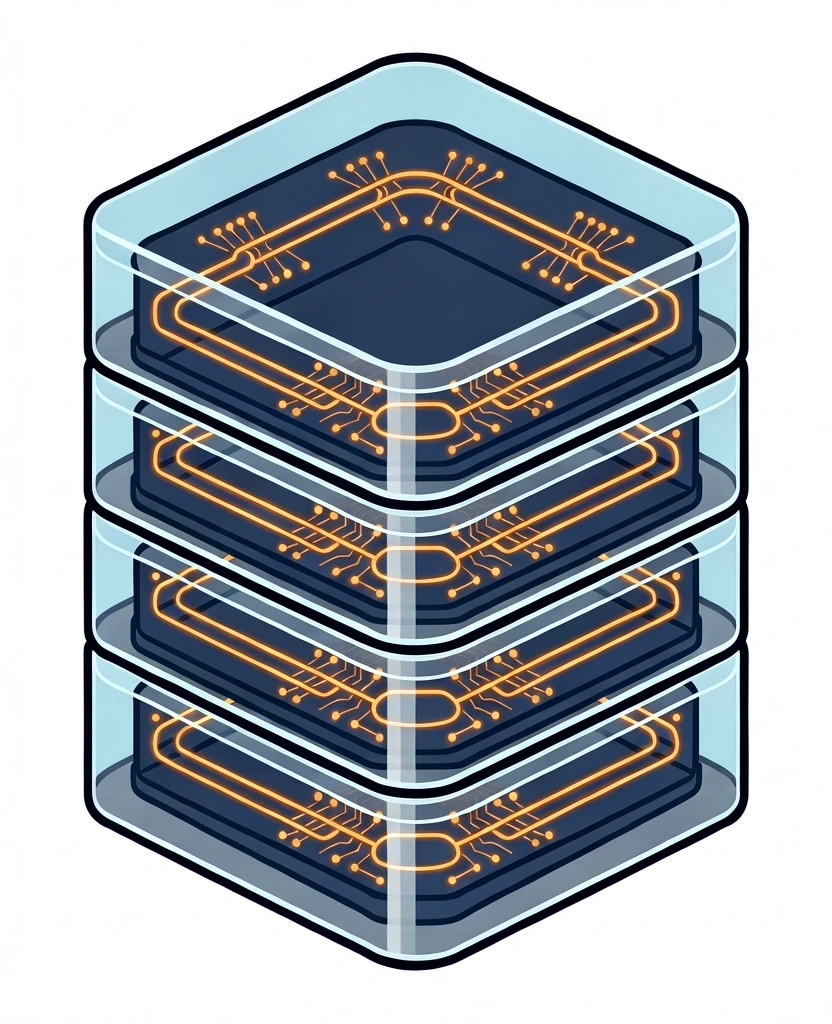 3D isometric server module representing core infrastructure security