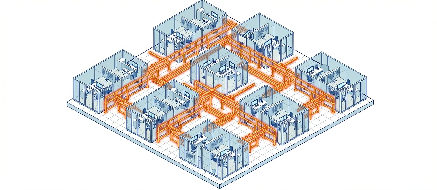 Architectural visualization of digital workspace infrastructure